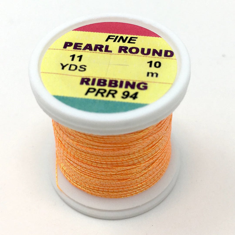 Hends Pearl Round Ribbing Tinsel- 11 Yard Spool Fluorescent Orange Pearl Wires, Tinsels