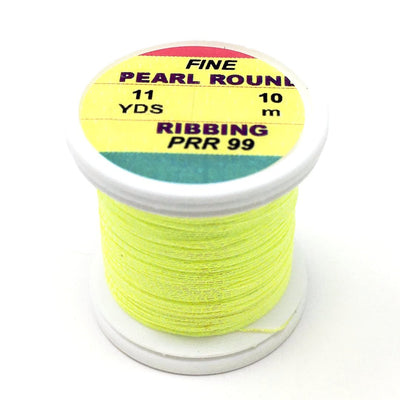Hends Pearl Round Ribbing Tinsel- 11 Yard Spool Fluorescent Yellow Pearl Wires, Tinsels