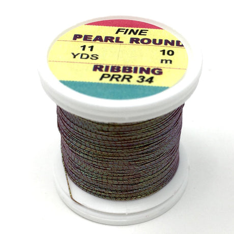 Hends Pearl Round Ribbing Tinsel- 11 Yard Spool Light Olive Pearl Wires, Tinsels