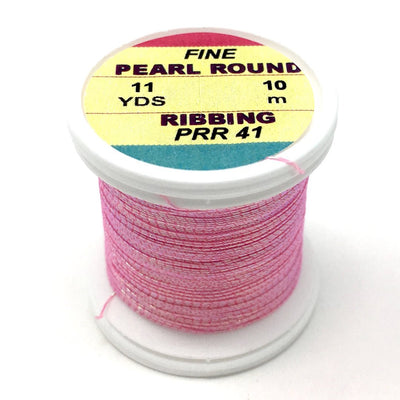 Hends Pearl Round Ribbing Tinsel- 11 Yard Spool Pink Pearl Wires, Tinsels