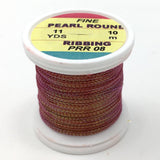 Hends Pearl Round Ribbing Tinsel- 11 Yard Spool Red Pearl Wires, Tinsels