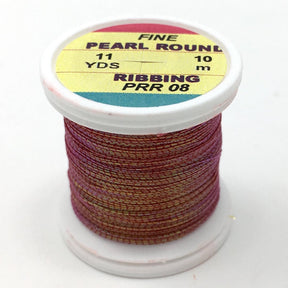 Hends Pearl Round Ribbing Tinsel- 11 Yard Spool Red Pearl Wires, Tinsels