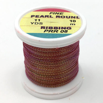 Hends Pearl Round Ribbing Tinsel- 11 Yard Spool Red Pearl Wires, Tinsels