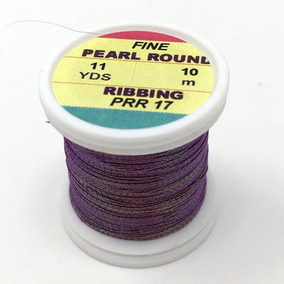 Hends Pearl Round Ribbing Tinsel- 11 Yard Spool Violet Pearl Wires, Tinsels