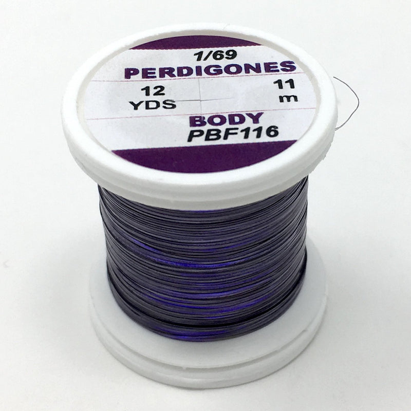 Hends Perdigones Pearl Body - Fine  1/69 Black Blue - Ultraviolet Effect Wires, Tinsels