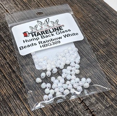 Hump Back Glass Beads 309 Rainbow White Beads, Eyes, Coneheads