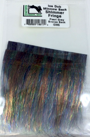 Ice Dub Minnow Back Shimmer Fringe Pearl Black