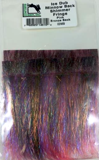 Ice Dub Minnow Back Shimmer Fringe Pink Bronze Back