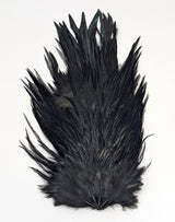 Indian Cock Saddle Patch Black Saddle Hackle, Hen Hackle, Asst. Feathers