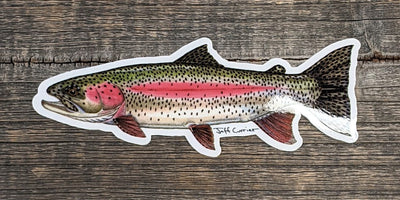 Jeff Currier Decals Rainbow Trout / 5 inch Stickers