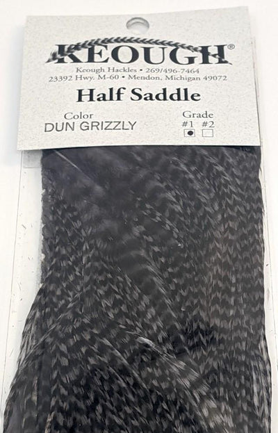 Keough #1 Grade Half Grizzly Dry Fly Saddle Dun #106 Dry Fly Hackle
