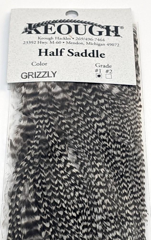 キーオ KEOUGH Half Saddle GRIZZLY Grade #1 Keough Half Dry Fly Saddle Grade #1 Grizzly Brown - online