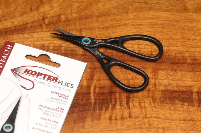 Kopter ABSOLUTE STEALTH Straight Blade Micro serrated Edge Thin Point Scissors
