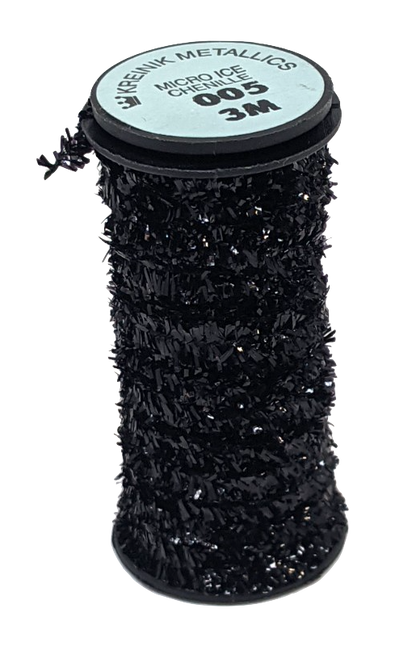 Kreinik Micro Ice Chenille Black Chenilles, Body Materials