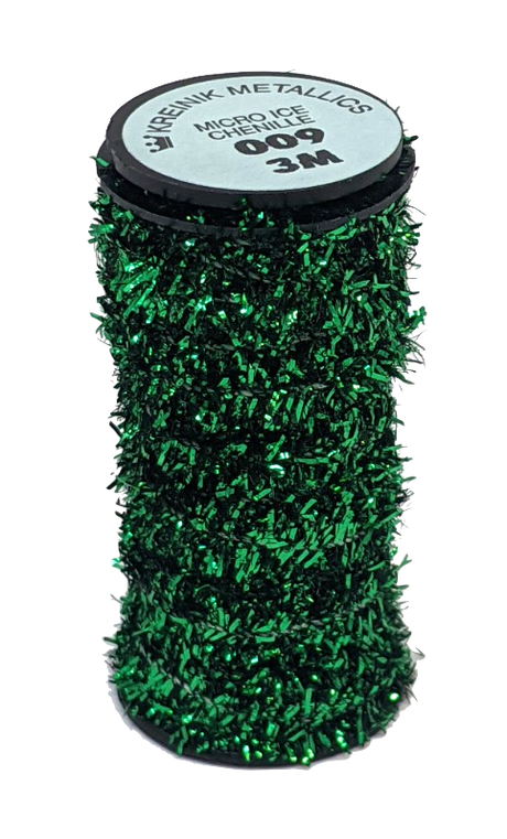Kreinik Micro Ice Chenille Emerald Green Chenilles, Body Materials