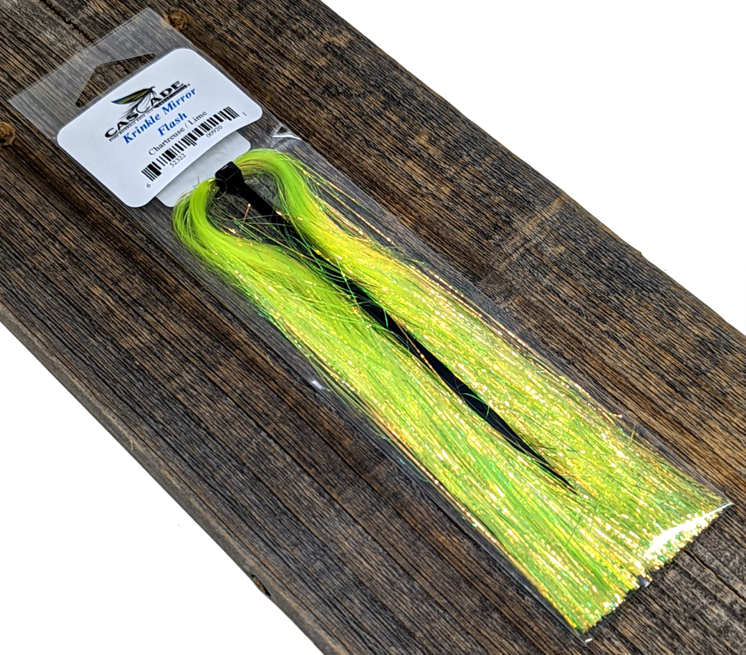 Krinkle Mirror Flash Chartreuse/Lime Flash, Wing Materials