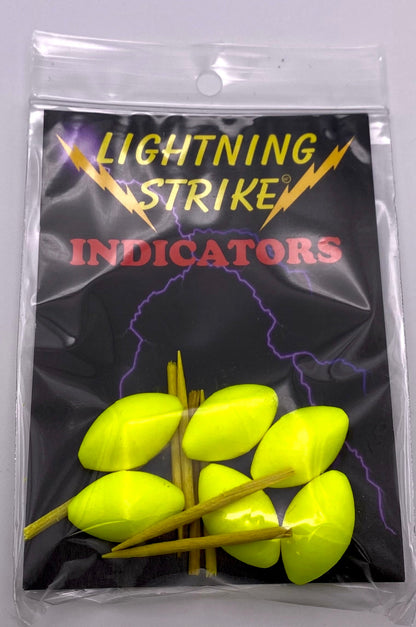 Lightning Strike Fl Yellow Football Indicators w/ Pegs Large Strike Indicators