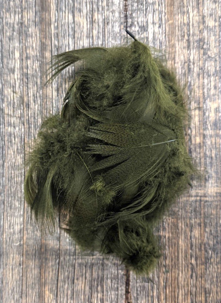 Mallard Barred Flank Olive Saddle Hackle, Hen Hackle, Asst. Feathers