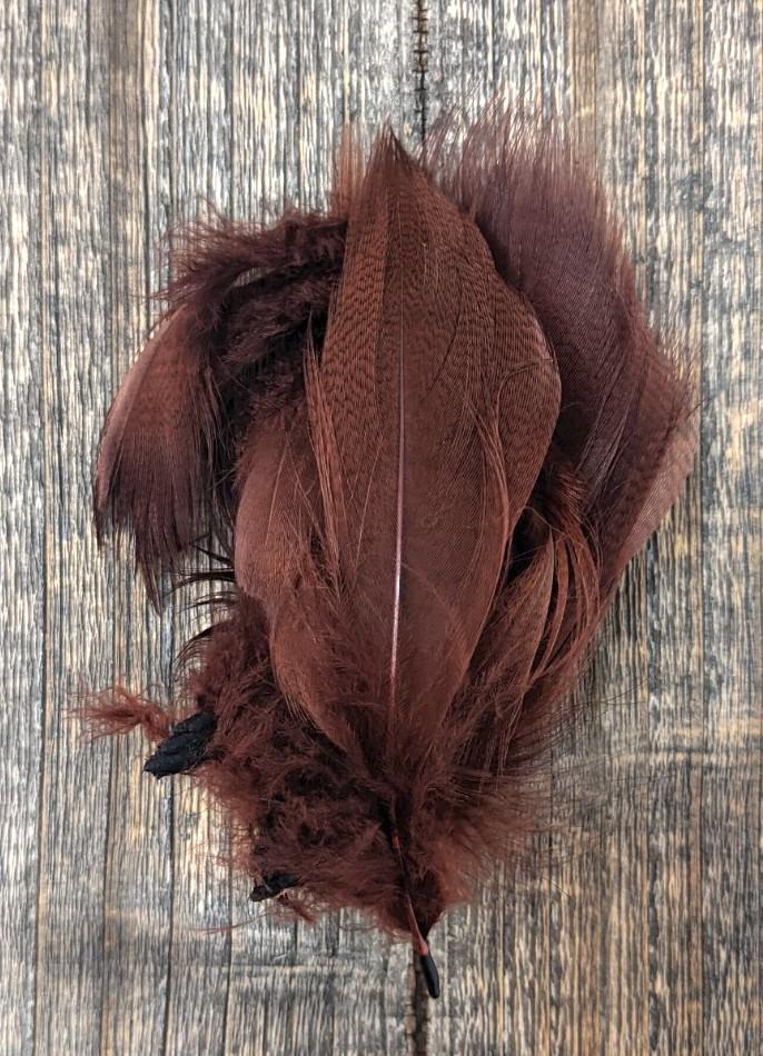 Mallard Barred Flank Rusty Brown Saddle Hackle, Hen Hackle, Asst. Feathers