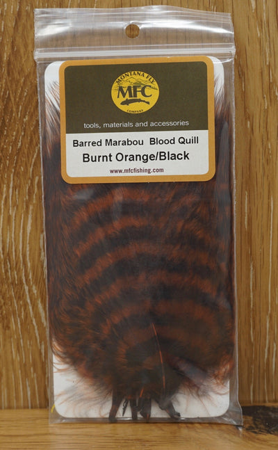 MFC Barred Marabou Blood Quill Burnt Orange/Black