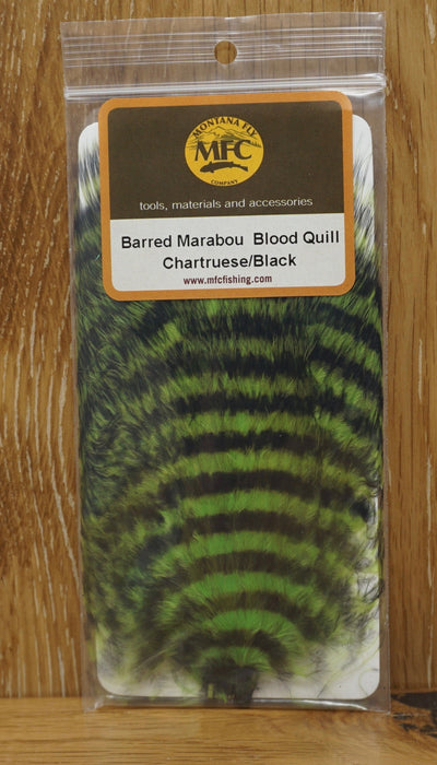 MFC Barred Marabou Blood Quill Chartreuse/Black