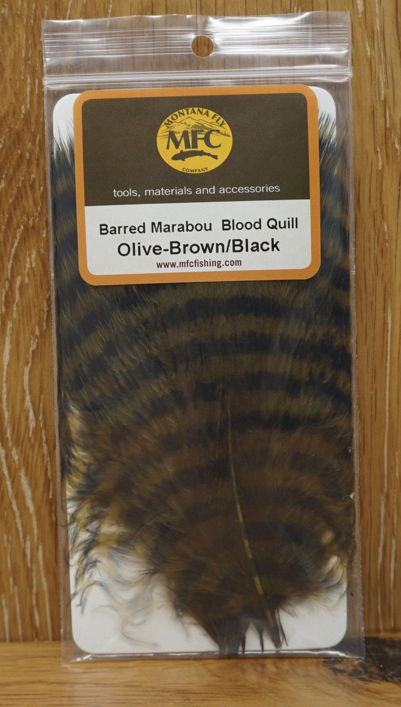 MFC Barred Marabou Blood Quill Olive Brown/Black