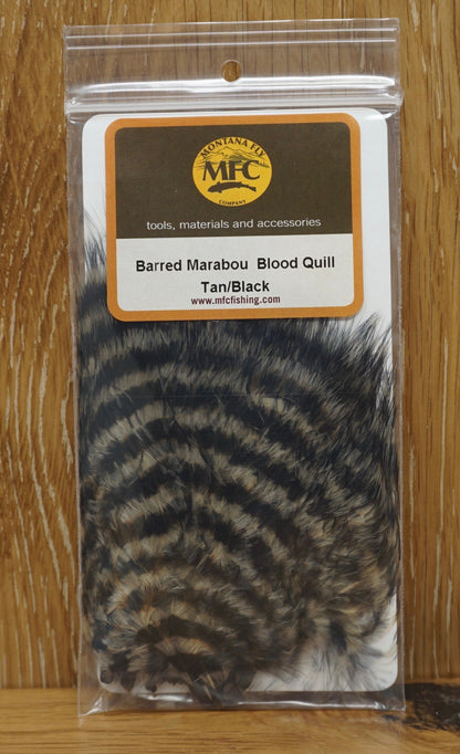 MFC Barred Marabou Blood Quill Tan/Black