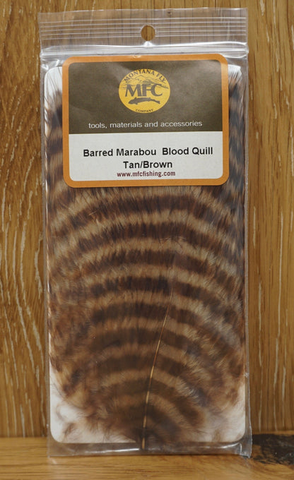 MFC Barred Marabou Blood Quill Tan/Brown