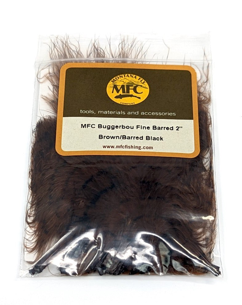 MFC Fine Barred Buggerbou Brown/Barred Black Saddle Hackle, Hen Hackle, Asst. Feathers