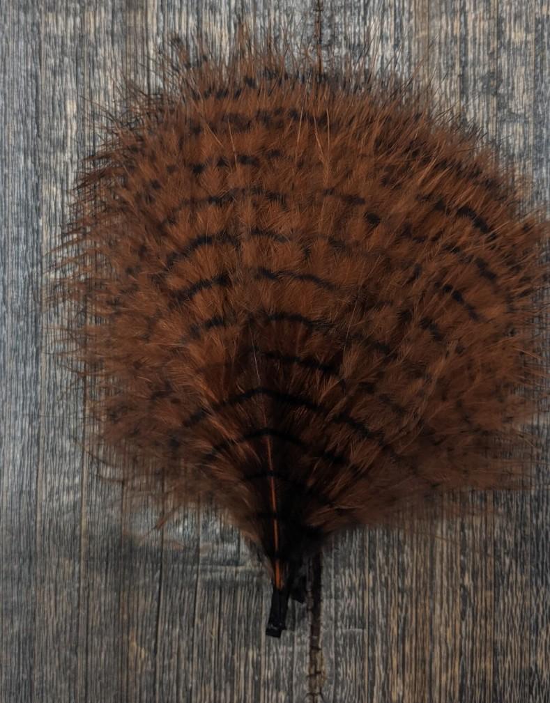 MFC Fine Barred Marabou Burnt Orange/Barred Black Saddle Hackle, Hen Hackle, Asst. Feathers