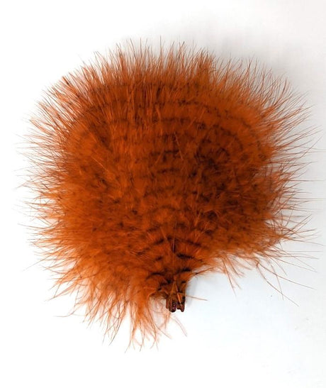 MFC Fine Barred Marabou Orange/Barred Brown Saddle Hackle, Hen Hackle, Asst. Feathers