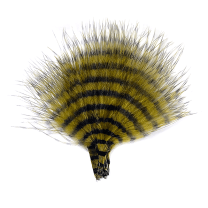 MFC Mini Barred Buggerbou Olive/Barred Black Saddle Hackle, Hen Hackle, Asst. Feathers