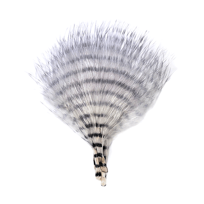 MFC Mini Barred Buggerbou White/Barred Gray Saddle Hackle, Hen Hackle, Asst. Feathers