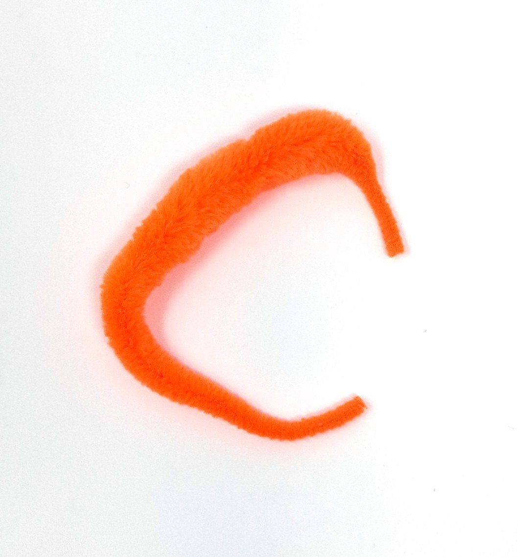 Micro Mini Mangums Dragon Tail 4" Fl Hot Orange Chenilles, Body Materials