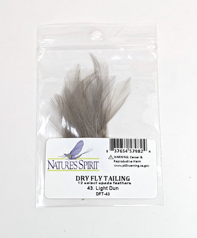 Nature's Spirit Dry Fly Tailing Hackle Lt. Dun Legs, Wings, Tails