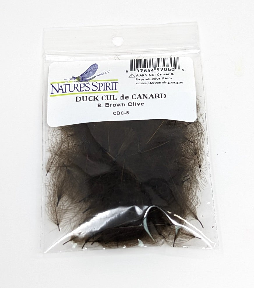 Nature's Spirit Duck Cul De Canard Feathers CDC Brown Olive Saddle Hackle, Hen Hackle, Asst. Feathers