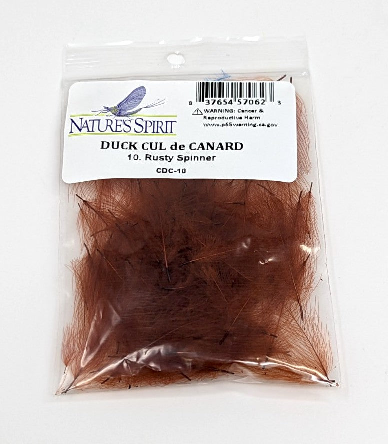 Nature's Spirit Duck Cul De Canard Feathers CDC Rusty Spinner Saddle Hackle, Hen Hackle, Asst. Feathers