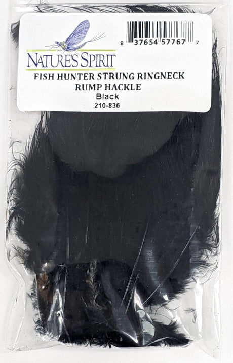 Nature's Spirit Fish Hunter Ringneck Pheasant Rump Hackle Black Saddle Hackle, Hen Hackle, Asst. Feathers