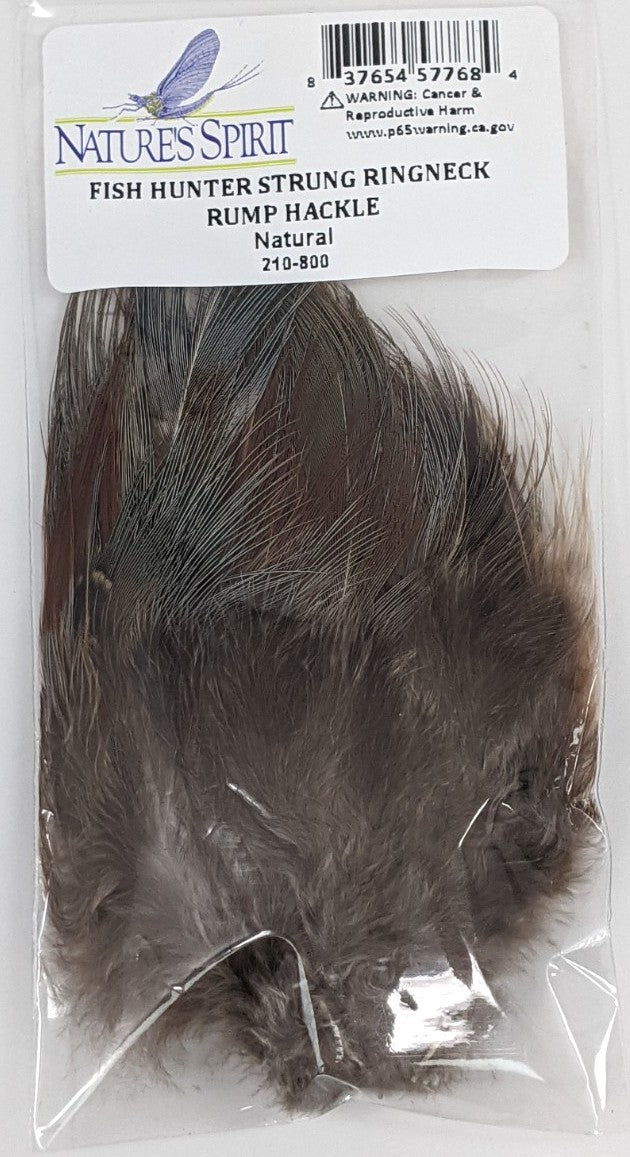 Nature's Spirit Fish Hunter Ringneck Pheasant Rump Hackle Natural Saddle Hackle, Hen Hackle, Asst. Feathers