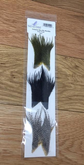 Nature's Spirit Genetic Dry Fly Hackle - 3 assorted cape tops Dry Fly Hackle