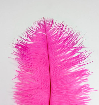 Nature's Spirit Ostrich Plume 10-12" Fl Hot Pink Saddle Hackle, Hen Hackle, Asst. Feathers