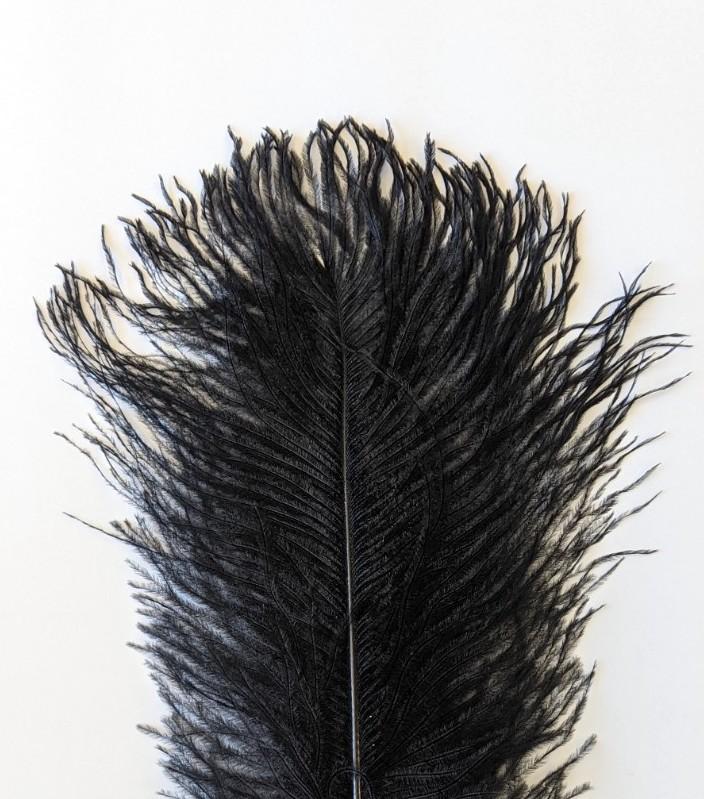 Nature's Spirit Ostrich Plume Black Saddle Hackle, Hen Hackle, Asst. Feathers