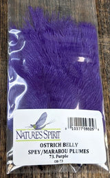 Nature's Spirit Ostrich Spey Plume - 12 Select Plumes Purple Saddle Hackle, Hen Hackle, Asst. Feathers