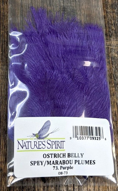 Nature's Spirit Ostrich Spey Plume - 12 Select Plumes Purple Saddle Hackle, Hen Hackle, Asst. Feathers