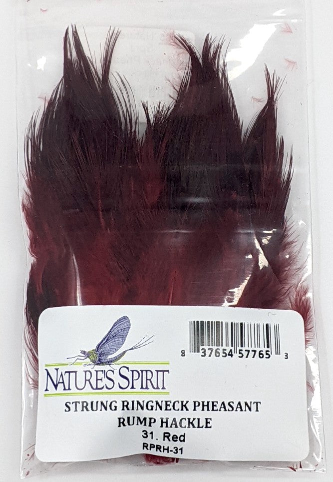 Nature's Spirit Ringneck Pheasant Rump Hackle Red Saddle Hackle, Hen Hackle, Asst. Feathers