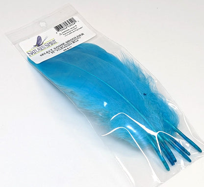 Nature's Spirit Select Goose Shoulder - 6 Extra Large Select Feathers Fl Blue Saddle Hackle, Hen Hackle, Asst. Feathers