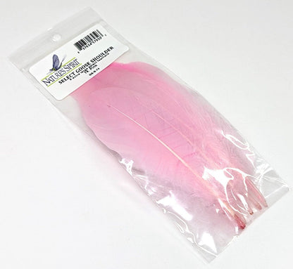 Nature's Spirit Select Goose Shoulder - 6 Extra Large Select Feathers Pink Saddle Hackle, Hen Hackle, Asst. Feathers