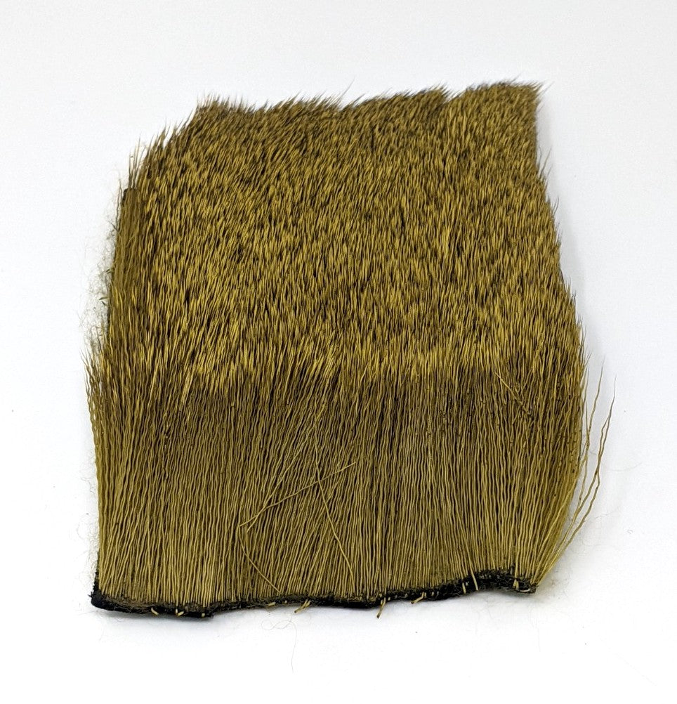 Nature's Spirit Spinning Deer Hair Dyed 3" x 4" Olive Hair, Fur