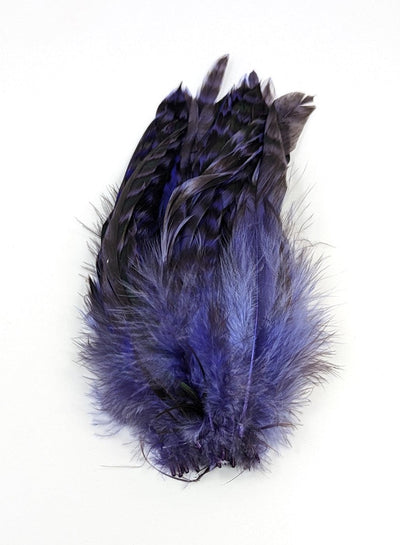 Nature's Spirit Strung Schlappen Dyed over Variant Purple Saddle Hackle, Hen Hackle, Asst. Feathers