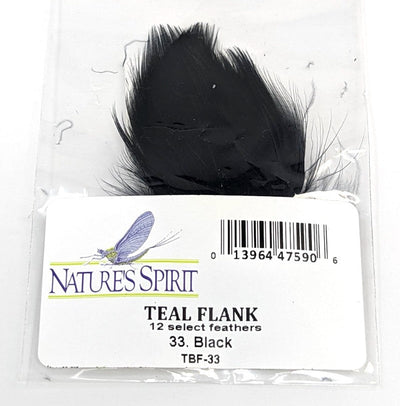 Nature's Spirit Teal Barred Flank - Select Feathers Black Saddle Hackle, Hen Hackle, Asst. Feathers